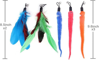 N\C NC LEPOO 14 PCS Cat Toys Kitten Toys Assortments,Variety Catnip Toy Set Including 2 Way Tunnel,Cat Feather Teaser,Catnip Fish,Mice,Colorful Balls and Bells for Cat,Puppy,Kitty