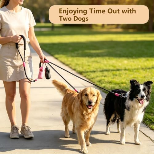 Hands Free Double Dog Leash for Two Dogs 360° Swivel No Tangle - Image 6