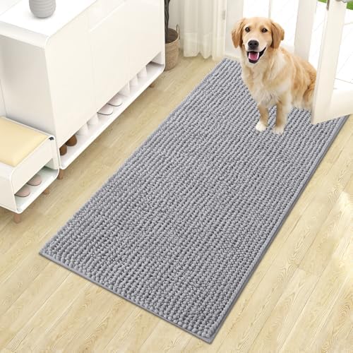 OLANLY Dog Door Mat for Muddy Paws 44x24, Extra Absorbent Chenille Mud Mat by OLANLY