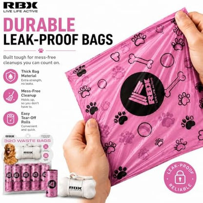 RBX Dog Poop Bags with Leash Holder, 320 Bags, 16 Refill Rolls - Image 4