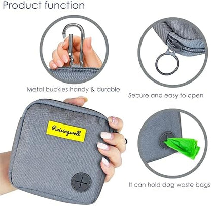 Dog Treat Pouch for Pet Walking and Training with Clicker Poop Bags Small Fanny Zipper Pack Holder for Puppy Snack Dispenser Kit for Leash and Outdoor Use （Gray） - Image 4