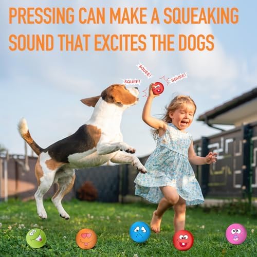 Squeaky Dog Toys Funny Face Chewing Latex Rubber Soft Fetch Play Interactive Dog Squeaky Balls for Puppy Small Medium Pet Dog (12PCS) - Image 6