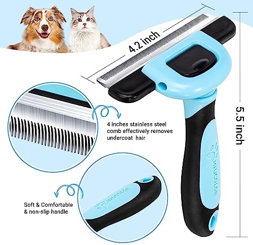 MIU COLOR Pet Grooming Brush, Deshedding Tool for Dogs & Cats, Blue - Image 2