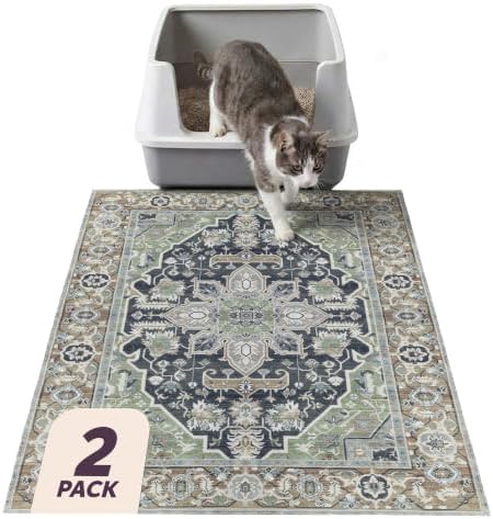 Lovewag Cat Litter Mat, Litter Box Mat, Sage Forest, 28x41, 2 Pack by Lovewag