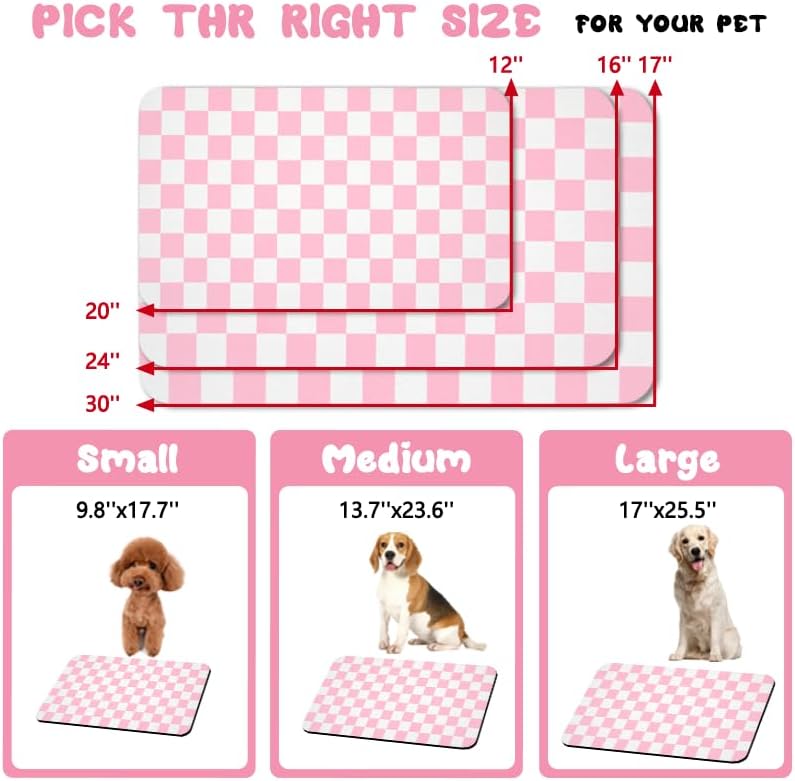 Dog Food Mats for Floors Waterproof, Pet Water Bowl Mats Pet Feeding Absorbent Placemats Plaid 24 * 32 inch - Image 4