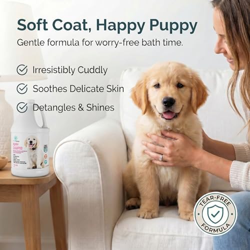 1 Gallon Tearless Puppy Shampoo and Conditioner - Dog Shampoo Itchy Skin Relief - Coconut Oil Oatmeal Shampoo for Dogs - Hypoallergenic Dog Shampoo Sensitive Skin, Made in the USA. - Image 2