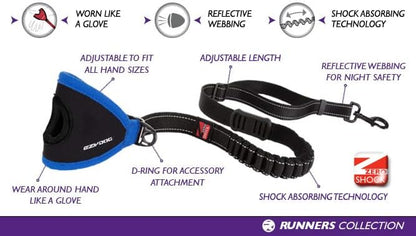 EzyDog Handy 48 Bungee Dog Leash - The Best Hands-Free Running Leash Training Lead with Superior Control and Reflective Stitching - Zero Shock Shock-Absorbing Technology (Adjustable 36” - 48”, Red)