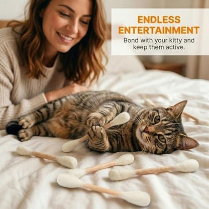 Glaciart One Swabs Cat Toys with Catnip - 6 Pk | Durable for Chew, Cute Cat Toys Interactive Kitty for Boredom, Exercise, & Play | Filled w/Organic Catnip for Anxiety & as Digestive Aid | Gift Idea - Image 4