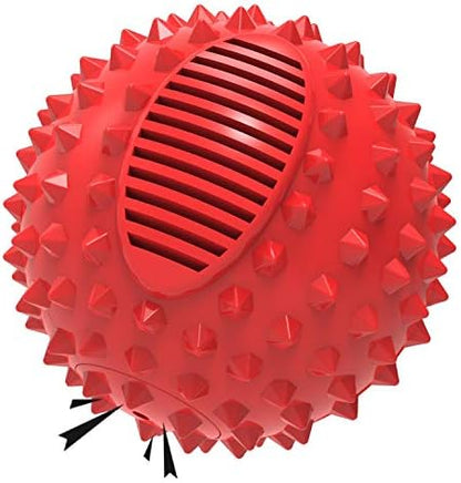petizer Indestructible 4inch Squeaky Red Dog Balls for Aggressive Chewers, Relieve Anxiety, Interactive Dog Toy, Floatable Rubber Ball for Large Dogs, Indoor, Outdoor, Waterproof by PETIZER