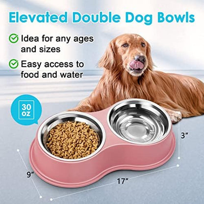 Epetslove Stainless Steel Dog Bowls Double Non-Slip Dog Water and Food Bowl - Image 2