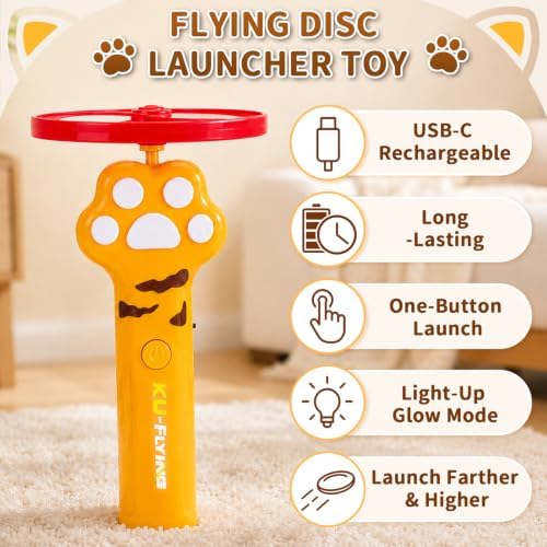 Interactive Cat Disc Launcher Toy, Rechargeable with 8 Flying Discs - Image 5