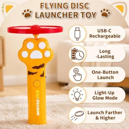 Interactive Cat Disc Launcher Toy, Rechargeable with 8 Flying Discs - Image 5