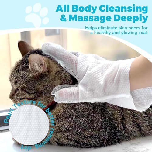 Disposable Pet Grooming Gloves 6 Pack, Waterless No Rinse Bathing Mitts, Deodorizing Pet Glove Wipes for Dogs, Cats, Puppies and Kittens, Home & Travel Use - Image 4