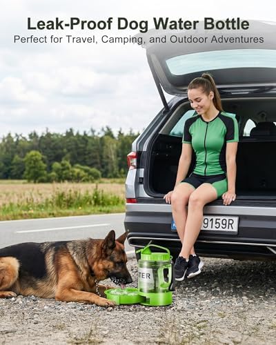 77 oz Portable Dog Water Bottle, 2.2L Dog Travel Water Dispenser Olive Green - Image 6