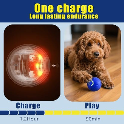 BIONEMAGILI Interactive Self-Moving Pet Toy Ball - Motion-Activated Auto Rolling, Military-Grade Chew Resistant, USB-C Rechargeable for Small Dogs & Cats (Orange/S/New3) - Image 4