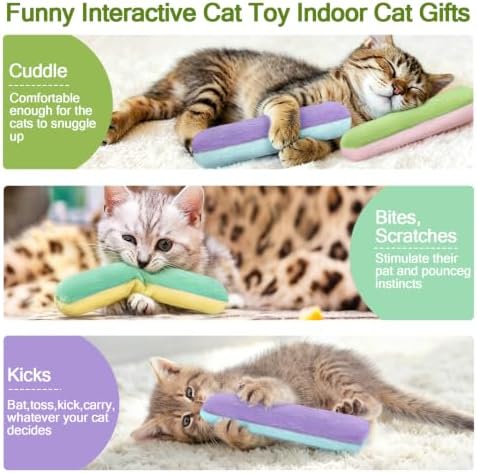 Retro Shaw Refillable Catnip Cat Toys Pillows, for Indoor Cats Kicker, 3PCS - Image 4