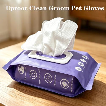 20 Pack Deodorizing Pet Cleaning Glove Wipes for Dogs and Cats,Cleaning Gloves with Coconut Oil for Paws, Face, Ears & Butt, Instant - Image 5