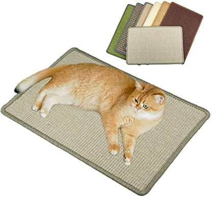 Cat Scratcher Mat,23.6x15.7inch Sisal Cat Scratchers for Indoor Cats with Velcro,Stick on Floor Wall Cat Scratch Pad,Horizontal Cat Scratch Rug Protect Furniture and Sofas (Light Gray) by Pethave