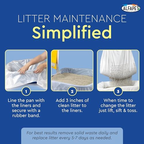 Alfapet Original Sifting Cat Litter Box Liners - Extra Giant 20 Count - Tear-Resistant Cat Litter Bags - Waterproof Kitty Litter Liners - Fits Almost All Litterbox Pan Sizes, 40" x 38", 30 lb Capacity - Image 6