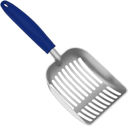 Cat Litter Scoop, Kitty Metal Scooper, Aluminum Alloy Sifter, Kitten Pooper Lifter, Deep Shovel, Long Handle, Poop Sifting, Durable, Heavy Duty, for Litter Box
