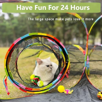 Outdoor Cat Enclosures, Cat Playground Portable Catio Mesh Tent, Outside Circle Playpen Tunnel for Kitty, Rabbit, Puppy and Small Animals - Image 2
