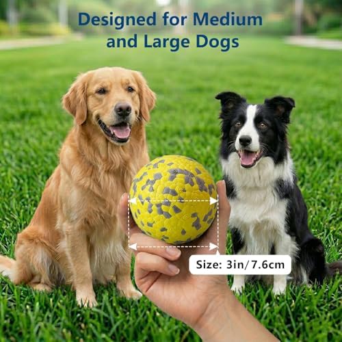 Dog Ball Toys Dog Tennis Ball for Aggressive Chewers Indestructible Bouncy Lightweight Water Toy Fetch Ball for Large Medium and Small Dog - Image 3