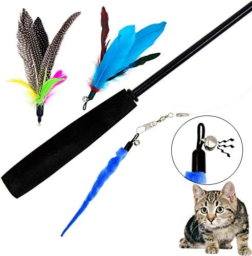 Cat Feather Toys Refills, 10 Pieces Worms Feathers Refills, Cat Wand Replacement Feathers Toy for Indoor Cats - Image 6