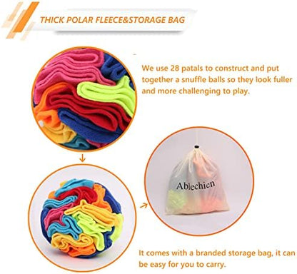 Ablechien Snuffle Ball - Snuffle Ball for Small Dogs, Interactive Dog Toys to Keep Them Busy, Puppy Dog Puzzle Toy with Storage Bag Machine Washable - Image 3