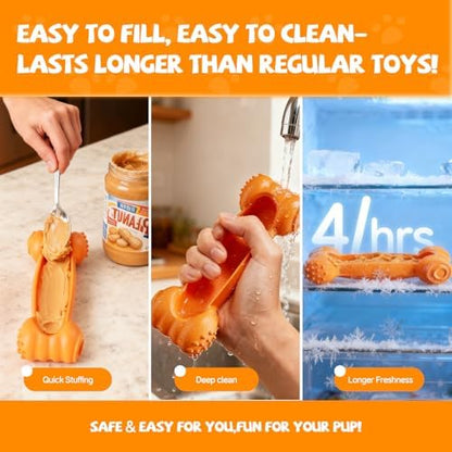 2-Pack Freeze Toys for Dogs Slow Feeder Lick Bone Indestructible Chew Toy - Image 6