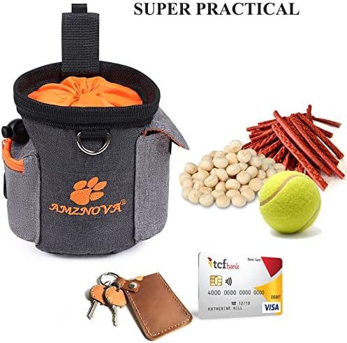 AMZNOVA Dog Treat Pouch Treatnow Dog Treat Bag, 3 Cups, Heather Black - Image 5