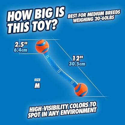 Chuckit! Ultra Duo Tug Dog Toy, Medium 2.5in, Orange and Blue, 20-60lbs - Image 3