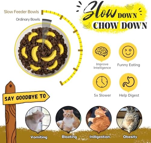 Ceramic Slow Feeder Cat Bowl, 6.3'' Wide Whisker Friendly Cat Puzzle Feeder - Image 3