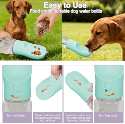 Portable Dog Water Bottle with Food Container, Drinking Bottle for Travel - Image 5
