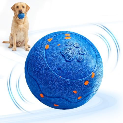 Interactive Dog Ball Toys - Automatic Moving, Bouncing Chew Toys, Wicked Balls with 3 Modes, E-TPU Vibrating Dog Ball for Small/Medium/Large Dogs, Birthday Gifts for Dogs(Blue) by Huimpet
