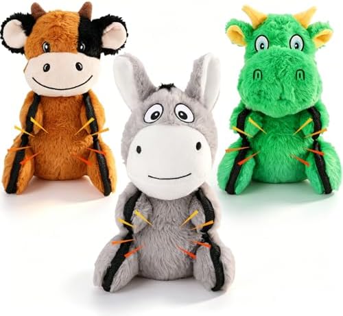 Drmstow 3-Pack Squeaky Plush Dog Toys for Small and Medium Dogs by Drmstow