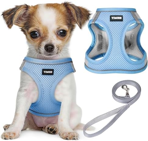 No Pull Dog Puppy Harness and Leash Set Reflective Mesh Vest Small by YIMEIS