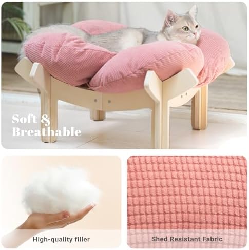 CHEERHOME PETS Elevated Cat Bed for Indoor Cats Couch Sofa Flower - Image 5