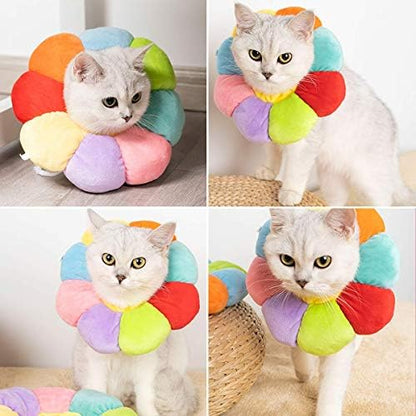 Cat Small Dog Recovery Collar, Cute Neck Cone After Surgery, Adjustable Pet E Collar, Wound Healing Protective Cone Surgery Recovery Elizabethan Collars for Small Pet (S(Within 4lb), Colorful) - Image 4