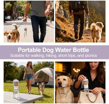 Portable Dog Water Bottle with Food Container, Drinking Bottle for Travel - Image 7