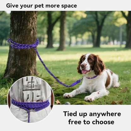 Long Dog Training Leash，Heavy Duty Reflective Rope Lead for Small Medium Large Dogs ，6FT 10FT 15FT 30FT 50FT for Training, Walking, Backyard, Camping (Purple, 50FT) - Image 2