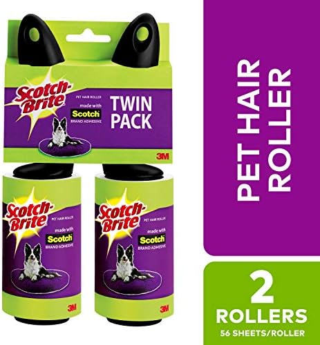 Scotch-Brite Pet Hair & Lint Roller, Twin Pack, Works Great On Pet Hair, 2 Rollers, 56 Sheets Per Roller - Image 2