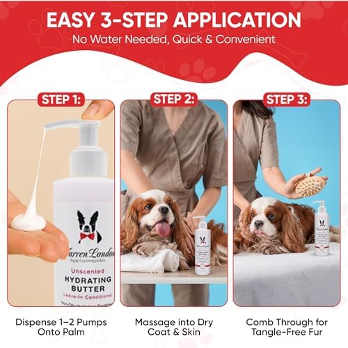 Warren London Hydrating Butter Leave in Pet Conditioner for Dogs | Lotion for Skin and Coat | Aloe Puppy & Dog Conditioner for Hair Detangler, Dry Skin, & Dandruff | Unscented 8oz - Image 5