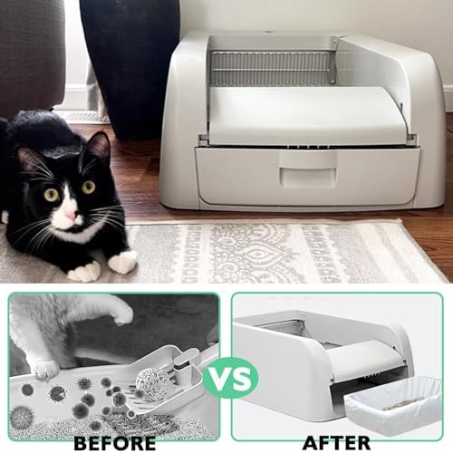 100 Pack Cat Litter Box Liner Bags Compatible with Pet Clumping & for Smartspin Self-cleaning Litter Box, Thick Heavy Duty Drawstring Waste Drawer Liners Compatible with PURA X/MAX -23" x 12" - Image 7