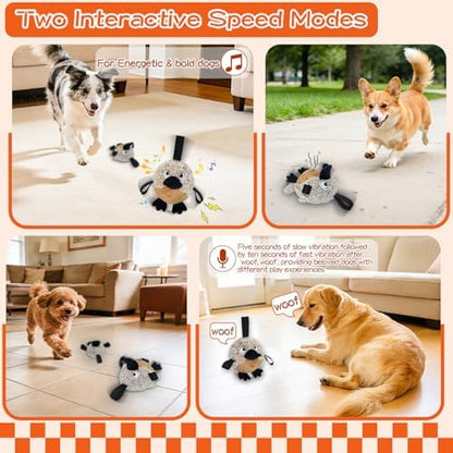 Interactive Dog Toy Automatic Bouncing Ball with Real Barks 2 Jumping Modes USB Type-C Rechargeable Motorized Plush Core for Small Medium Dogs Indoor Outdoor Exercise Gift - Image 5