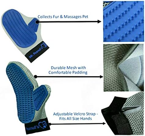 Mr. Peanut’s Pet Grooming Glove – Deshedding Hair Removal Mitt with Gentle Silicone Tips, Adjustable Wrist Strap & Breathable Mesh; Perfect for Dogs, Cats, Rabbits & Small Pets - Image 2