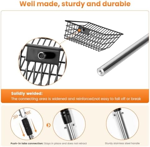 PETOCAT Cat Litter Scoop 43 inch Metal Litter Scooper with Stainless Steel Long Handle, Upgraded Large Kitty Box Scooper Heavy Duty Deep Shovel for Fast Sifting, Dog Waste Scooops for Outside Pet Poop - Image 3
