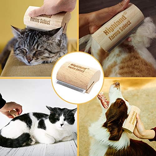 Deshedding Grooming Tool for Dogs, Cats & Horses, Ergonomic Design Wood Groom Brush, Professional Pet Groomer, Painlessly Remove for Short & Long Hair, Fur & Dirt - 2.5 Inches - Image 4