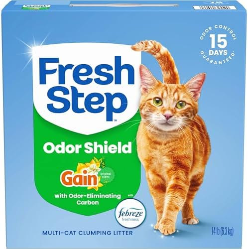 Fresh Step Odor Shield Multi Cat Clumping Cat Litter with Gain, 14 lb. by FreshStep