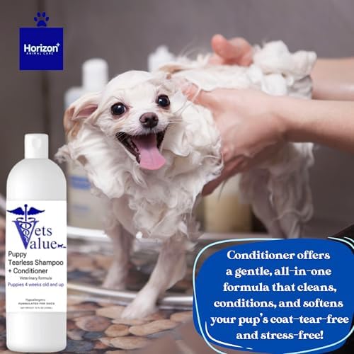 Puppy Tearless Shampoo & Conditioner - Gentle Wash for Puppies with Sensitive Skin – Mild, Tear-Free Formula Suitable for Dogs 4 Weeks and Older – Made in the USA (16 oz) - Image 7