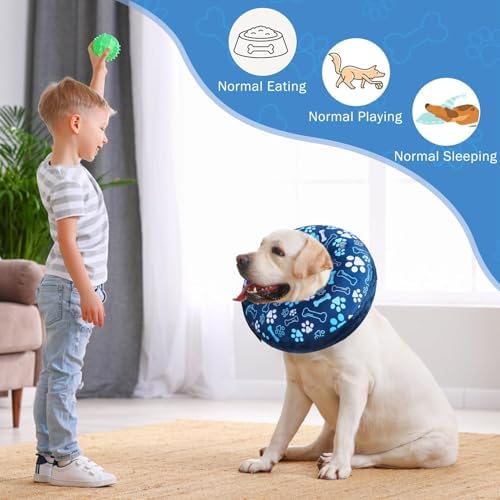 SCENEREAL Dog Cone Alternative After Surgery Donut Collar, Soft Inflatable - Image 2